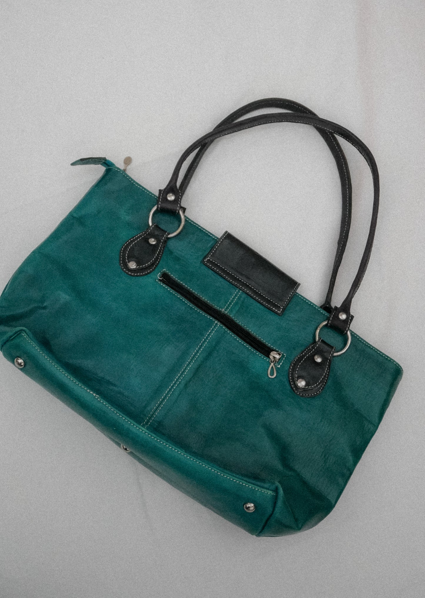 Sac en cuir vert canard